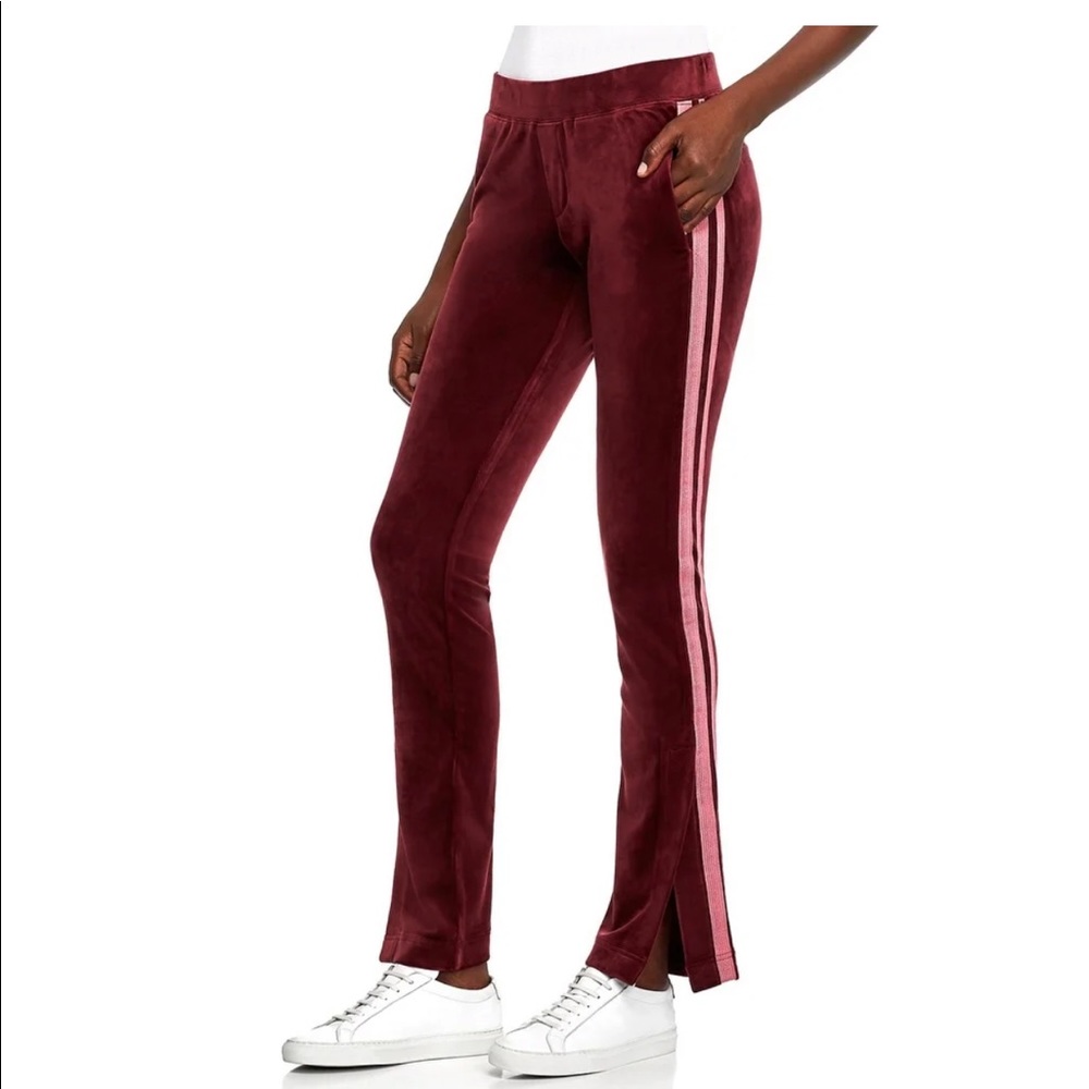 Pam & Gela Velour Track Pants Bordeaux